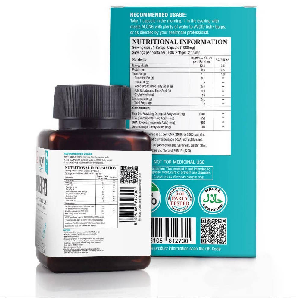 Wow Life Science Omega 3 Capsules - 60 image 3