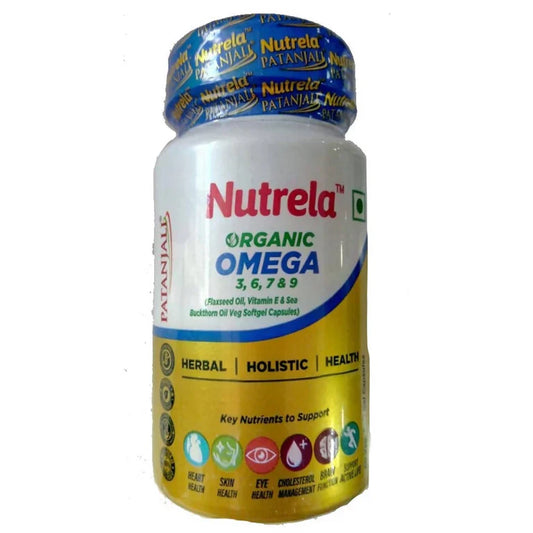 Patanjali Nutrela Organic Omega 3, 6, 7, 9 Capsules - 60 Caps image 1
