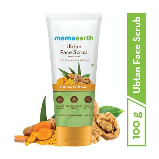 Mamaearth Ubtan Face Scrub with Turmeric & Walnut for Tan Removal - 100 gms image 3