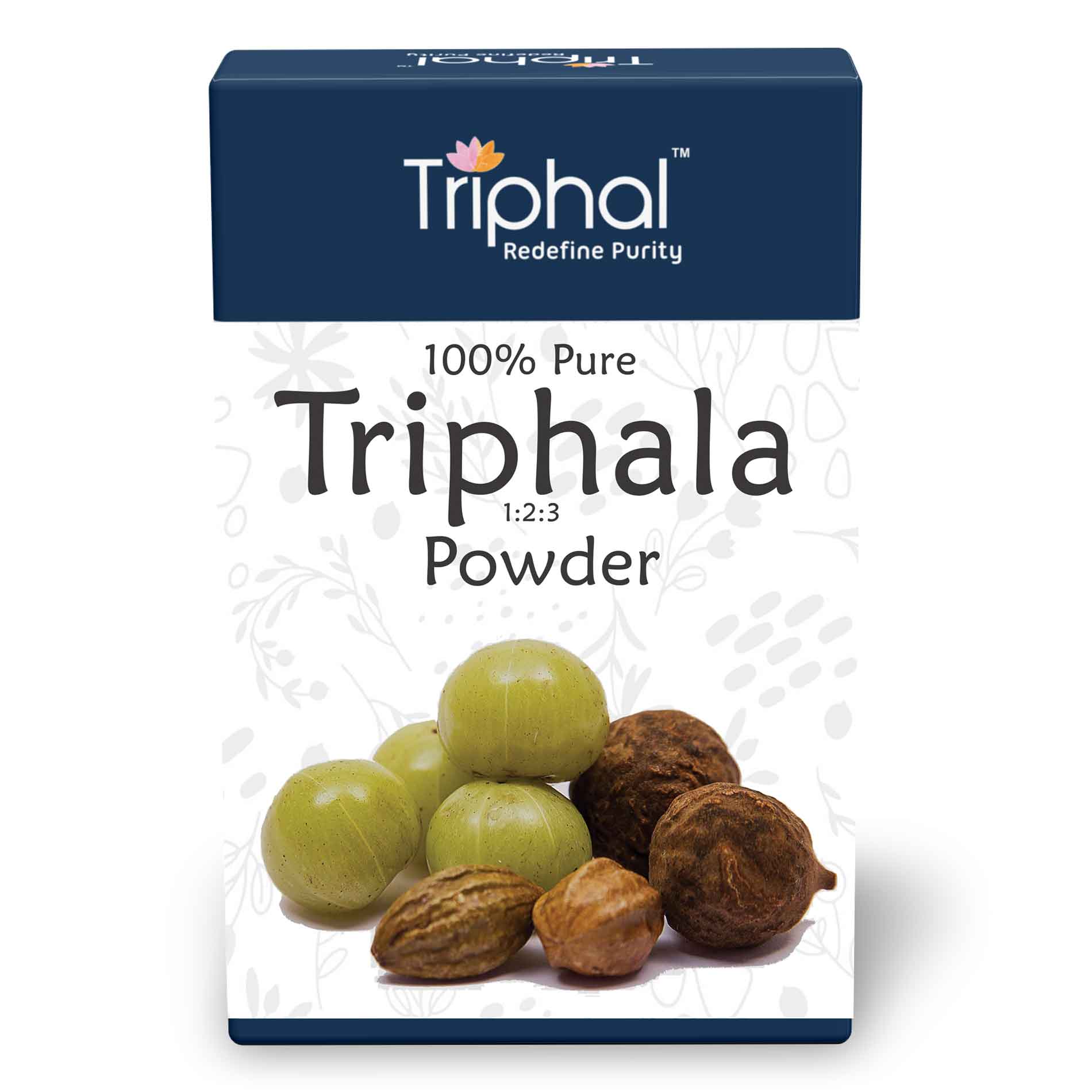 Triphal Triphala Powder - Contains Organic Haritaki, Bibhitaki and Amalaki image 1