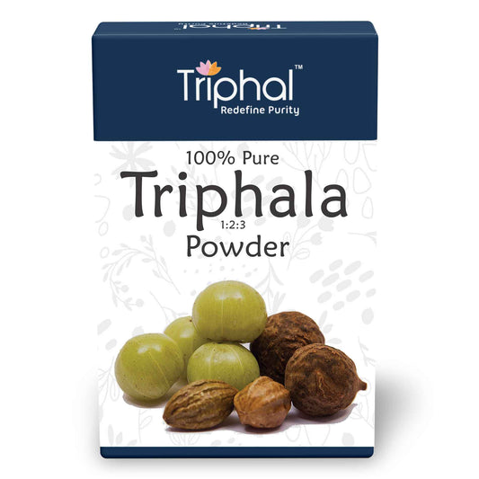 Triphal Triphala Powder - Contains Organic Haritaki, Bibhitaki and Amalaki image 1