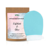 Vasu Turkish Silk Exfoliating Glove Mitts (Sky Blue) Hammam Body Scrub - 60 gms image 1