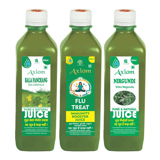 Axiom Typhoid Fever Combo (Bala Juice + Flu Treat Juice + Nirgundi Juice) image 1
