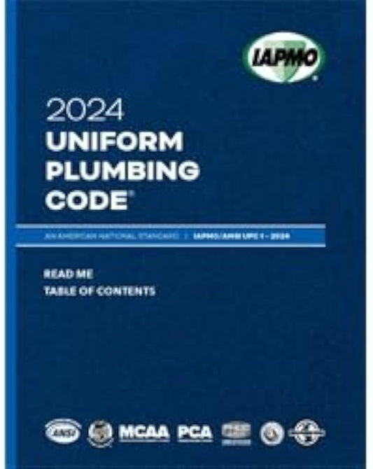 2024 Uniform Plumbing Code Soft Cover w/Tabs IAPMO/ANSI UPC 1 ISBN: 9781944366919 ISBN 9781944366919 Paperback bookcover – AVRBOOKS