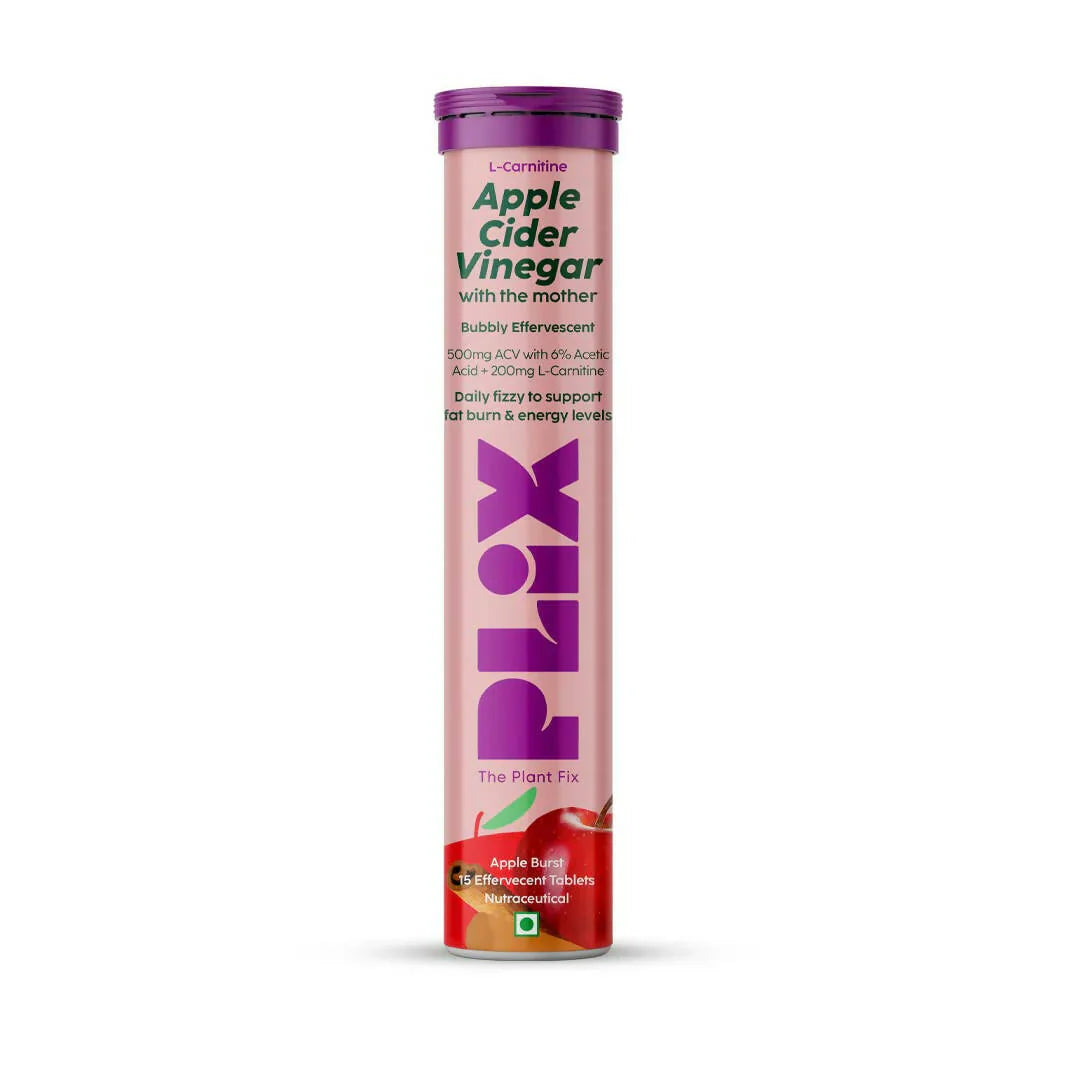 PLIX The Plant Fix L-Carnitine ACV Effervescent Tablets - Apple Burst -15 tabs image 1