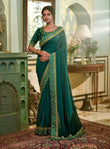 Rama Vichitra Silk Lace Work Saree image 1
