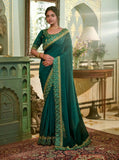Rama Vichitra Silk Lace Work Saree image 1