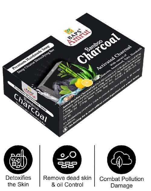 BAMBOO CHARCOAL SOAP -100 GM image 1