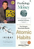 4 Book Set Rich Dad Poor Dad, The Psychology of Money, Atomic Habits+ Ikigai PB image 1