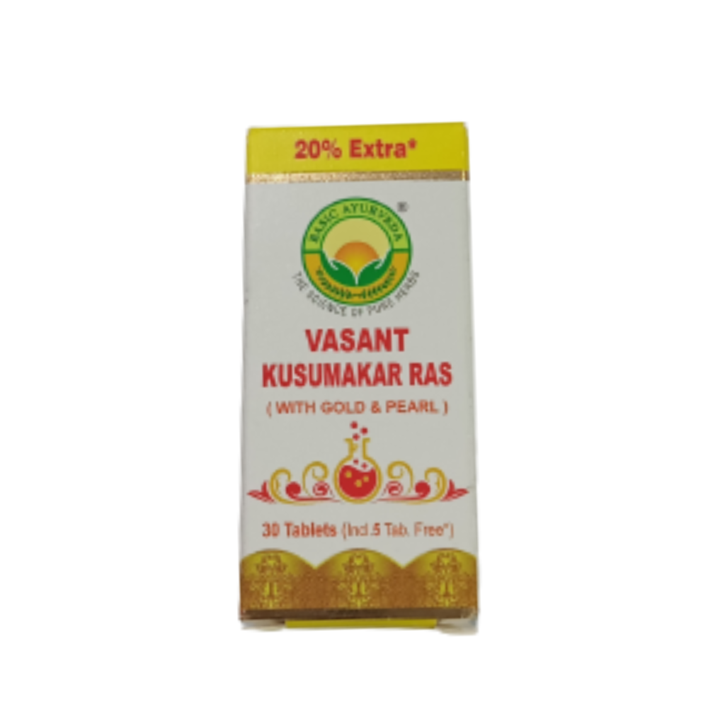 Basic Ayurveda Vasant Kusumakar Ras (With Gold) Tablets -30 Tablets image 2