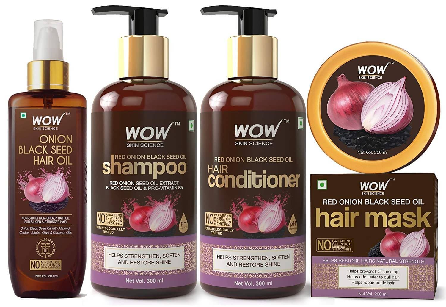 Wow Skin Science Onion Black Seed Oil Hair Care Ultimate 4 Kit image 1