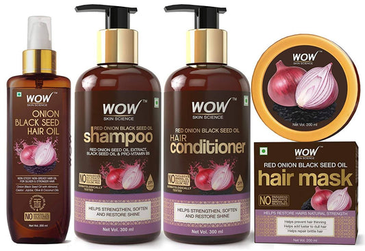 Wow Skin Science Onion Black Seed Oil Hair Care Ultimate 4 Kit image 1