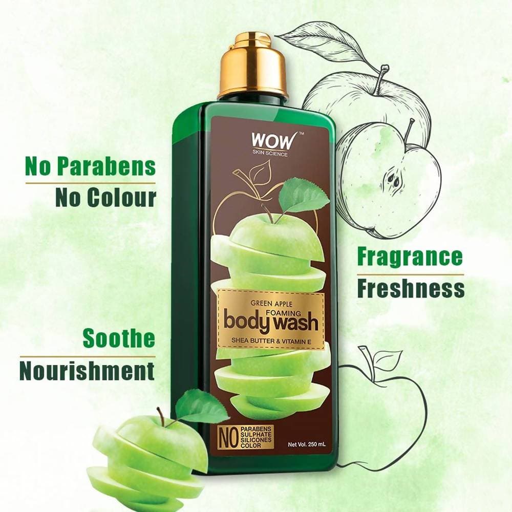 Wow Skin Science Green Apple Foaming Body Wash - 250 ml image 3