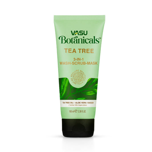 Vasu Botanicals Tea Tree 3 in 1 Face Mask-Scrub-Wash - 100 ml image 1
