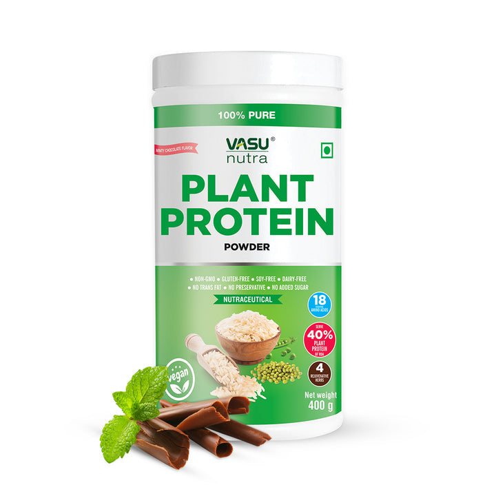 Vasu Nutra 100% Pure Plant Protein Powder For Men & Women - 400 gms image 1