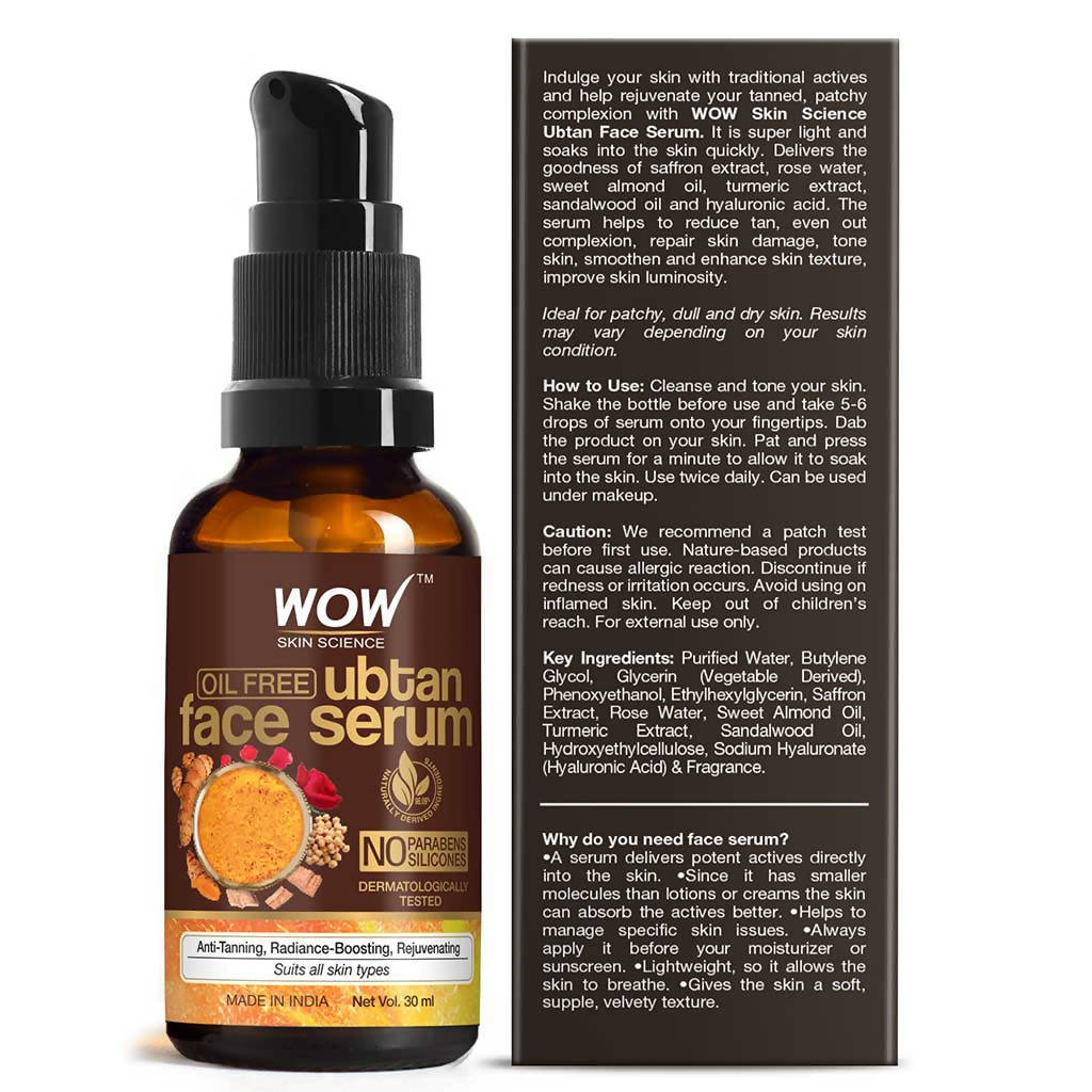 Wow Skin Science Oil-Free Ubtan Face Serum - 30 ml image 3