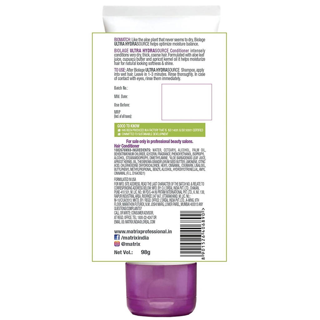 Matrix Biolage Hydrasource Plus Aloe Conditioner image 2