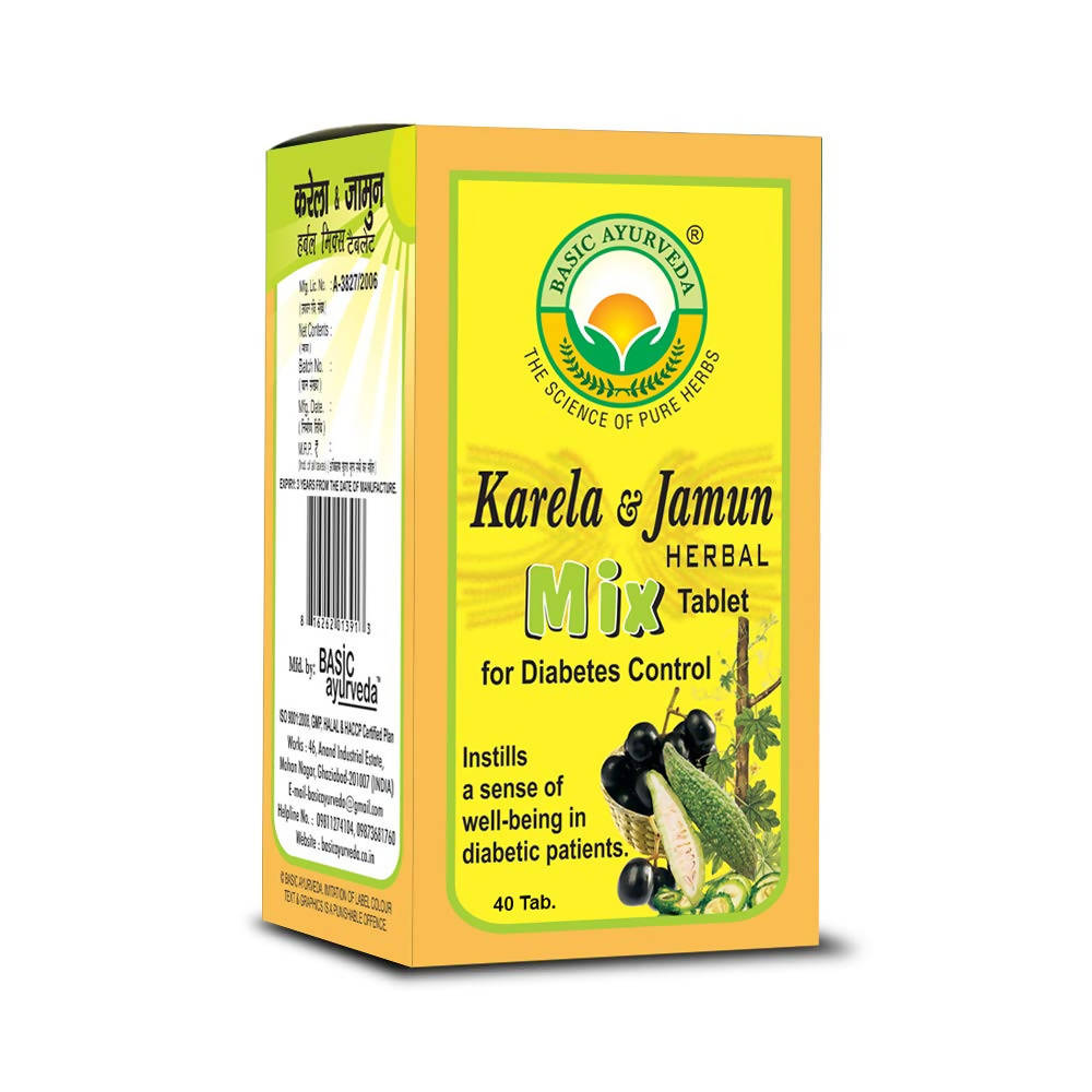 Basic Ayurveda Karela & Jamun Herbal Mix Tablet -40 Tabs image 4