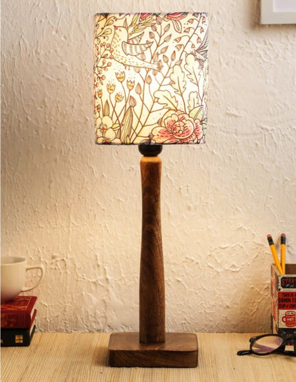 Abstract Floral Wooden Lamp image 1