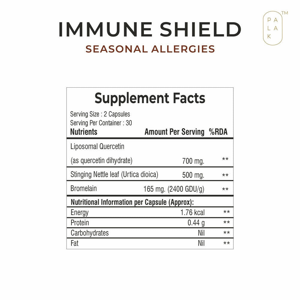 Palak Notes Immune Shield Seasonal Allergies Capsules image 2