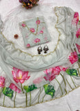 Soft Tebi Silk Saree, Beautiful Val Moti Border In Saree With Blouse image 7
