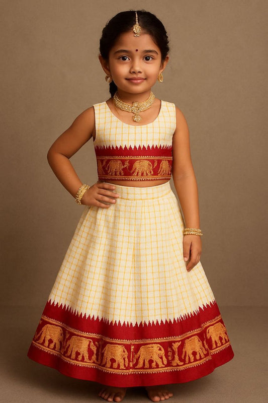 Girls & Kids Traditional Soft Silk With Pure Zari Waving Lehenga Choli image 1