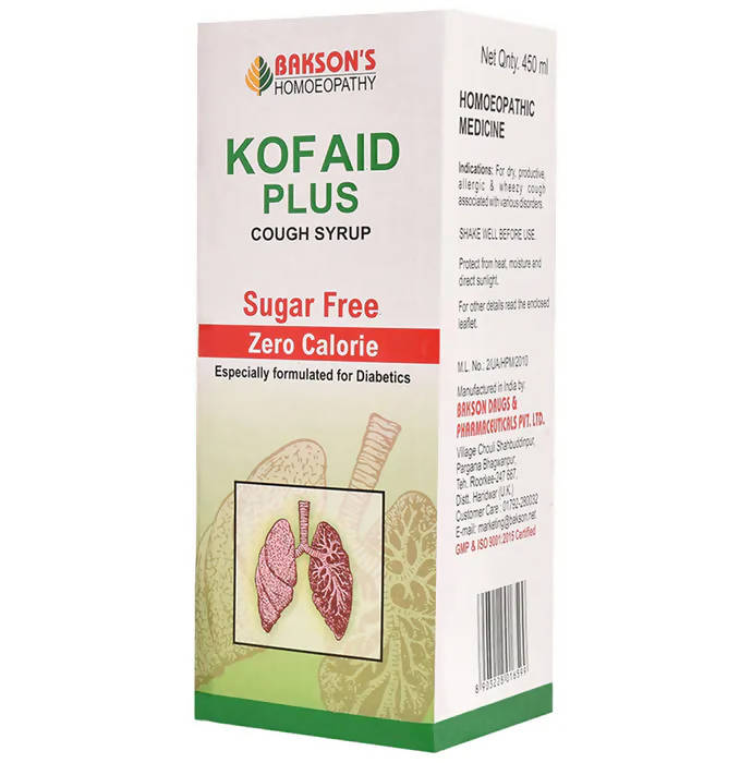 Bakson's Homeopathy Kof Aid Plus Syrup Sugar Free image 1