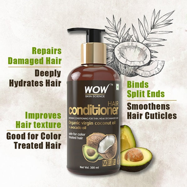 Wow Skin Science Hair Conditioner With Coconut & Avocado Oil - 300 ml image 2