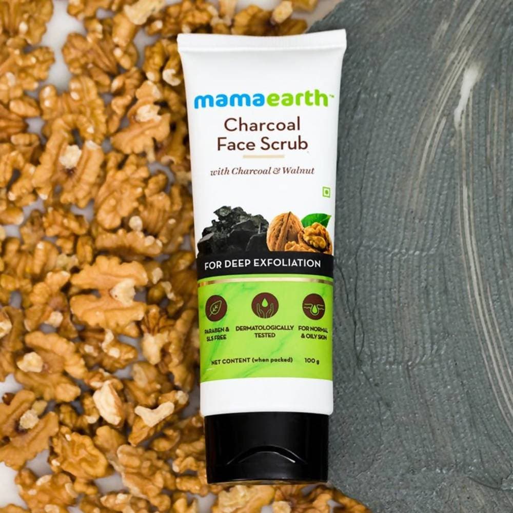 Mamaearth Charcoal Face Scrub For Deep Exfoliation - 100 gms image 1