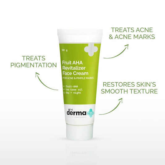 The Derma Co Fruit AHA Skin Revitalizer Face Cream For Acne & Pimple Marks - 50 gms image 1