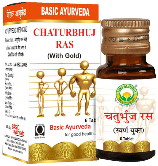 Basic Ayurveda Chaturbhuj Ras (with Gold) Tablet image 1