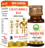 Basic Ayurveda Chaturbhuj Ras (with Gold) Tablet image 1