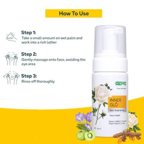 OZiva Inner Glō Skin Brightening Facewash - 100 ml image 3
