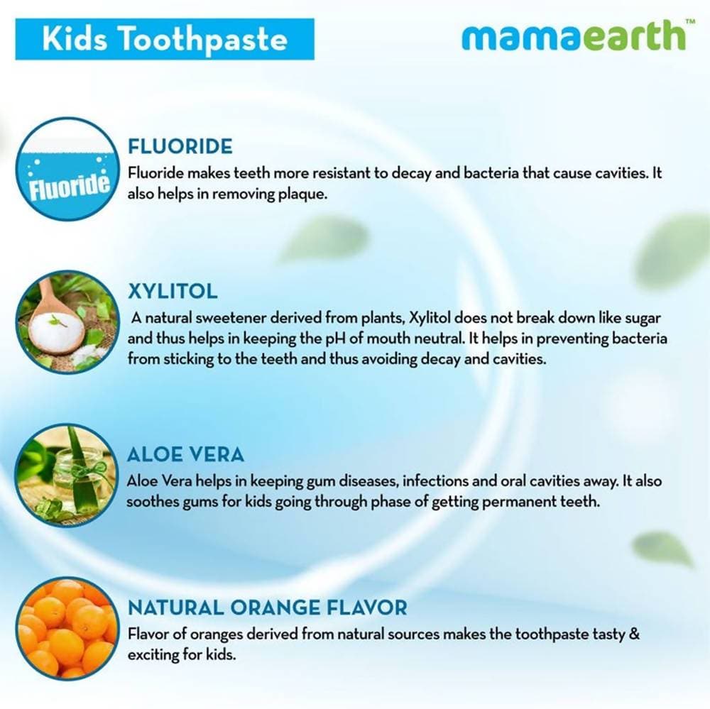 Mamaearth Awesome Orange Toothpaste For Kids image 3