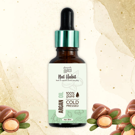 Nat Habit Pure Cold Pressed Argan Oil – 30 ml | Natural Multi-Purpose Oil for Hair & Skin image 1
