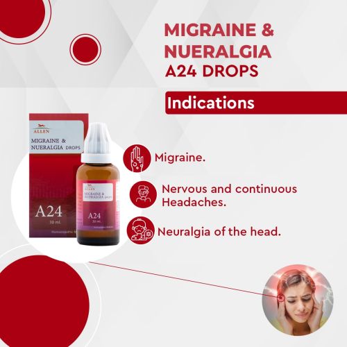 Allen Homeopathy A24 Migraine & Nueralgia Drops image 2