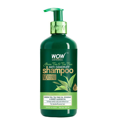 Wow Skin Science Green Tea & Tea Tree Anti-Dandruff Shampoo - 300 ml image 1