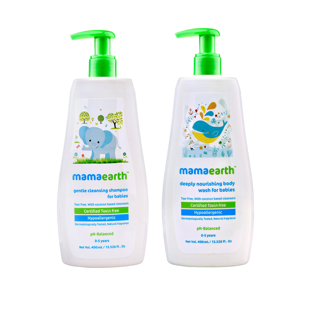 Mamaearth Deeply Nourishing Body Wash and Gentle Cleansing Shampoo - 400 ml Combo image 1