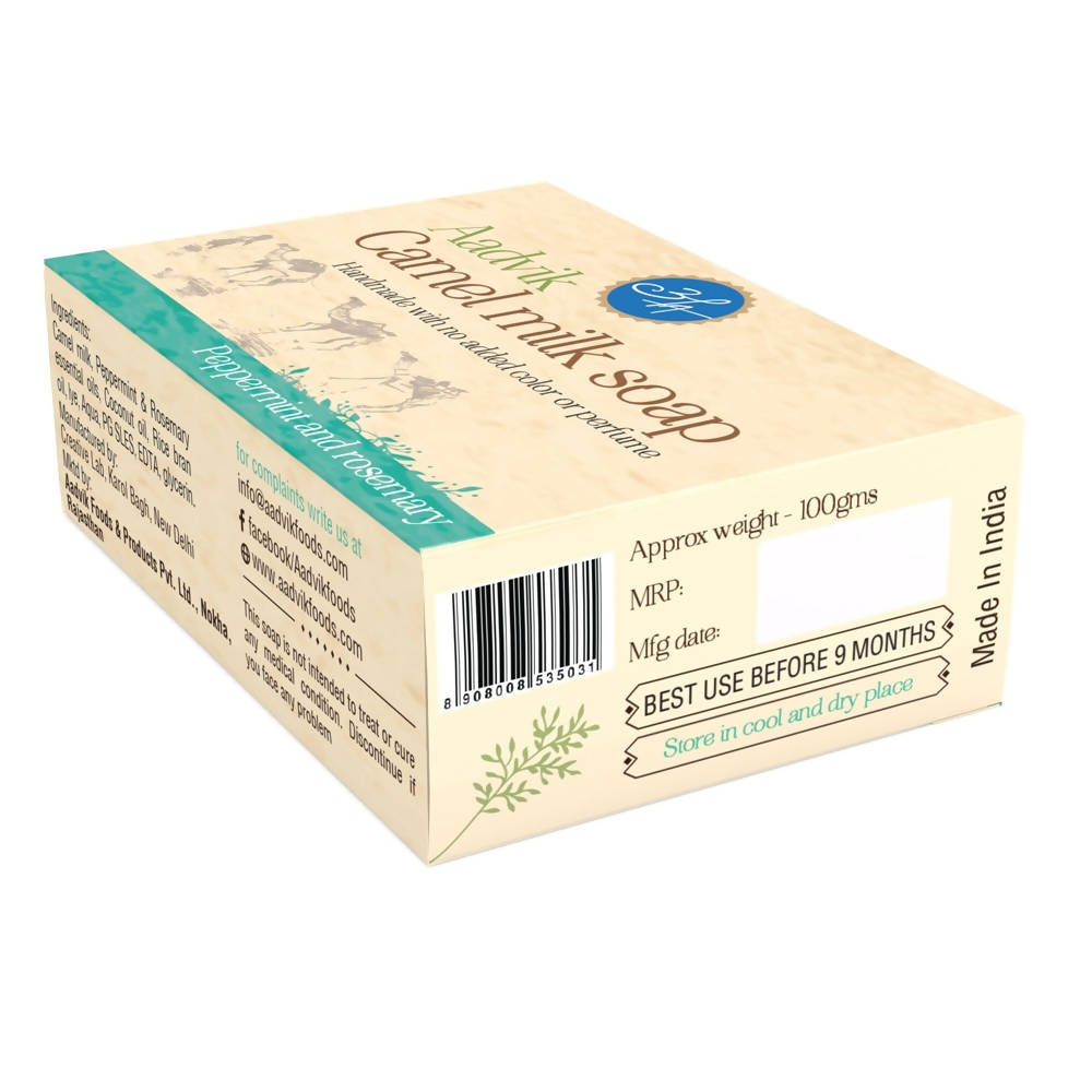Aadvik Camel Milk Soap - Peppermint & Rosemary Essential Oil image 3