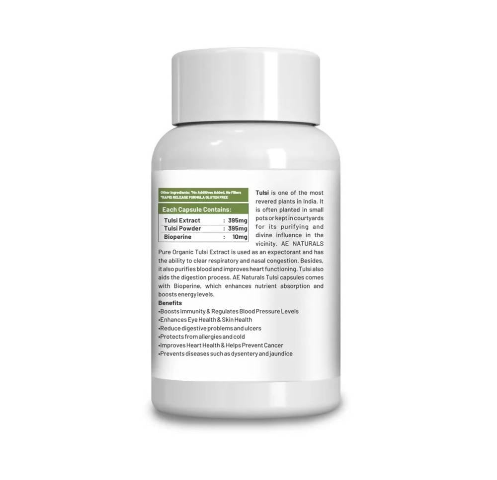 Ae Naturals Tulsi Extract Capsules - 60 Capsules image 3