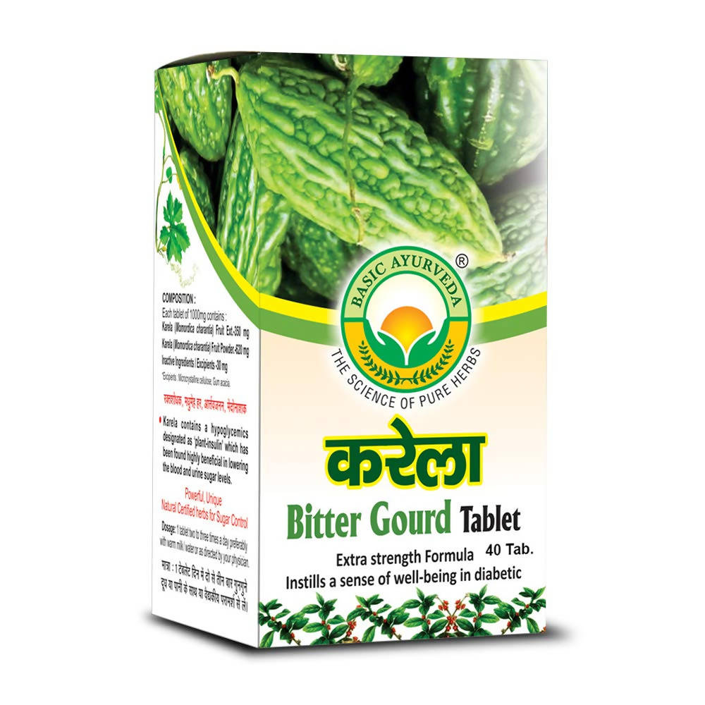 Basic Ayurveda Karela Bitter Gourd Tablet - 40 Tablets image 2