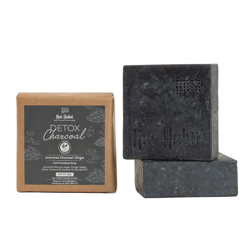 Nat Habit Cold Processed Detox Charcoal Soap image 1