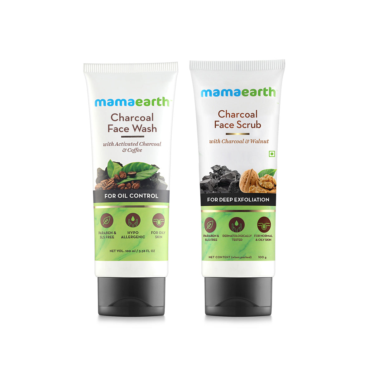 Mamaearth Charcoal Face Wash and Scrub Combo image 1