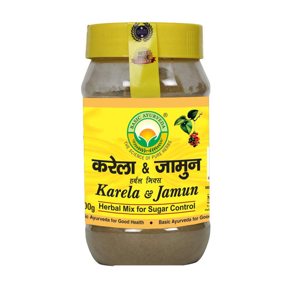 Basic Ayurveda Karela & Jamun Herbal Mix For Sugar Control - 200 gms image 1