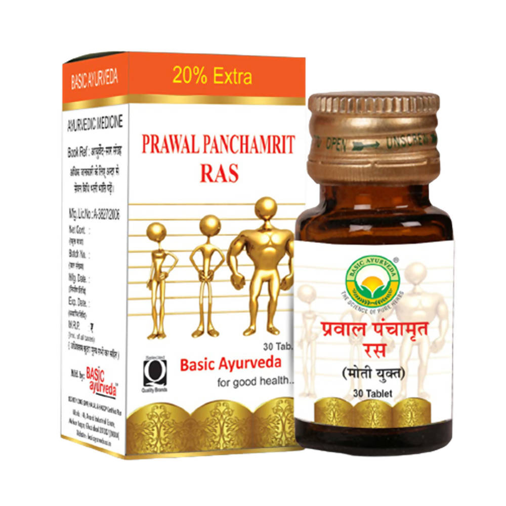 Basic Ayurveda Prawal Panchamrit Ras Tablet - 30 Tablets image 1