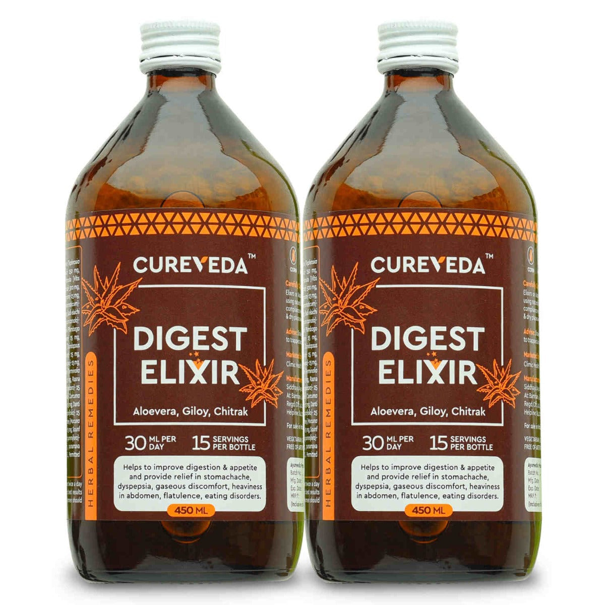 Cureveda Digest Elixir - Herbal Digestive Health Support, 450 ml image 2