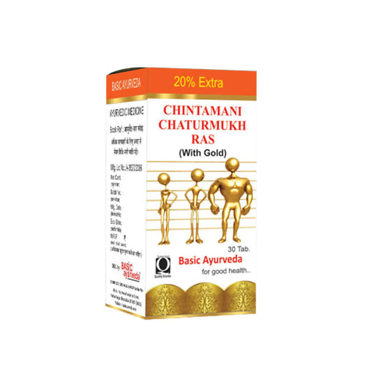 Basic Ayurveda Chintamani Chaturmukh Ras (With Gold) Tablet - 30 Tablets image 1