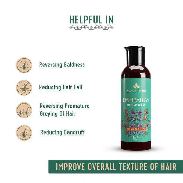 Avimee Herbal Keshpallav Hair Oil & Hairtone PV 1 Scalp Spray Combo-100ml image 7