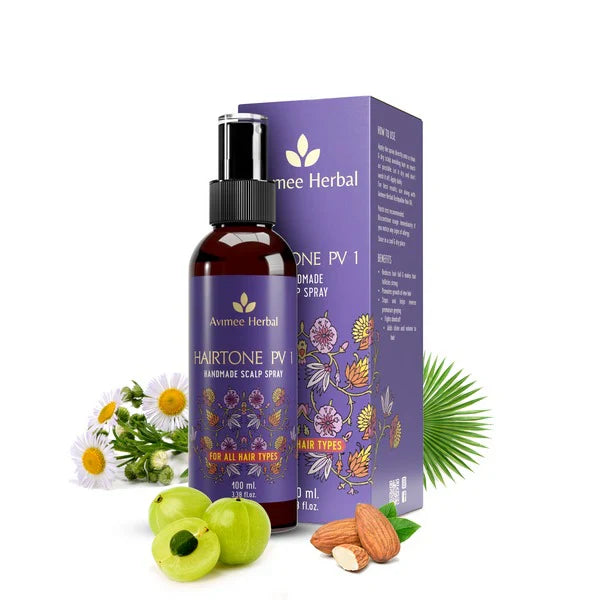 Avimee Herbal Keshpallav Hair Oil & Hairtone PV 1 Scalp Spray Combo-100ml image 3