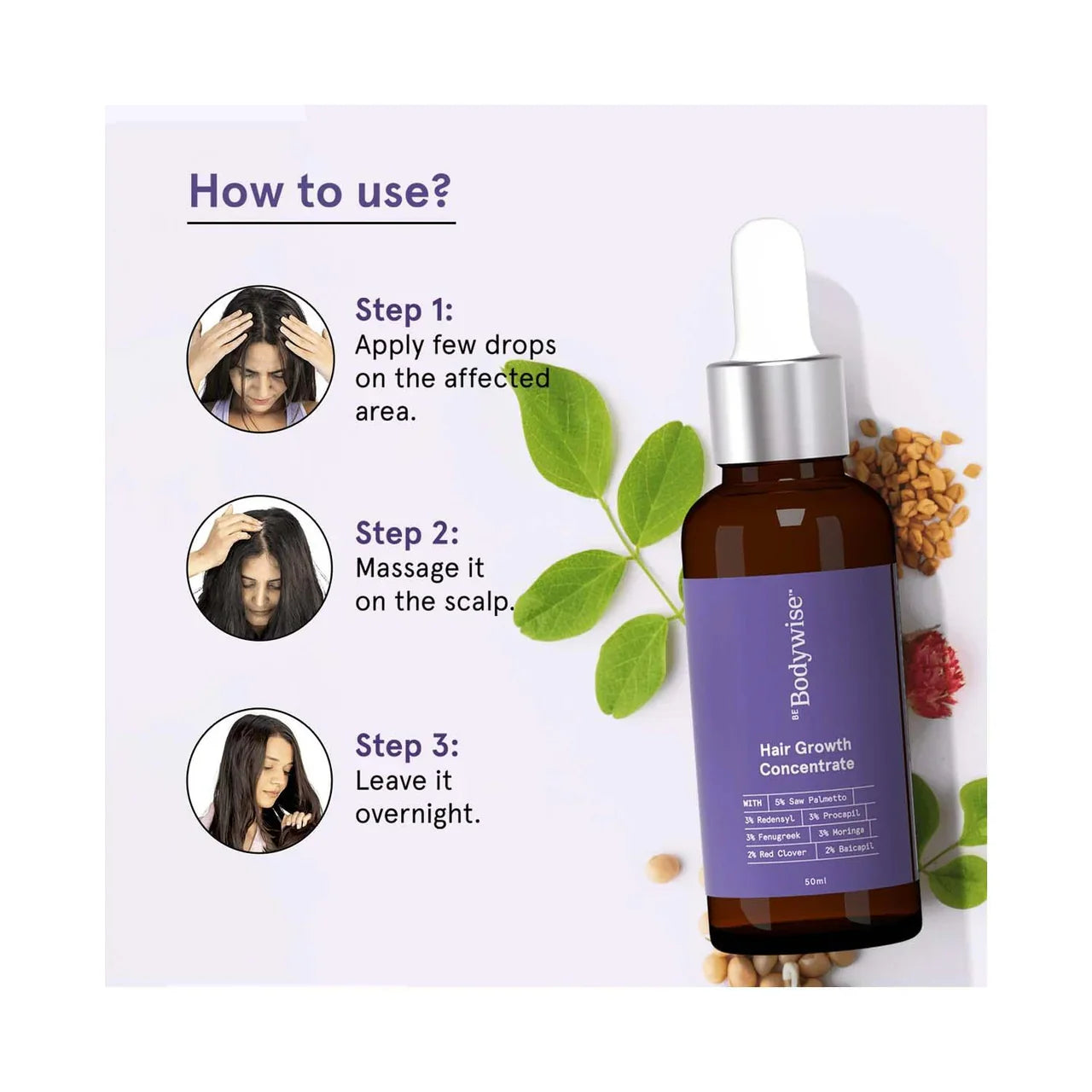 BeBodywise Hair Growth Concentrate -50 ml image 2